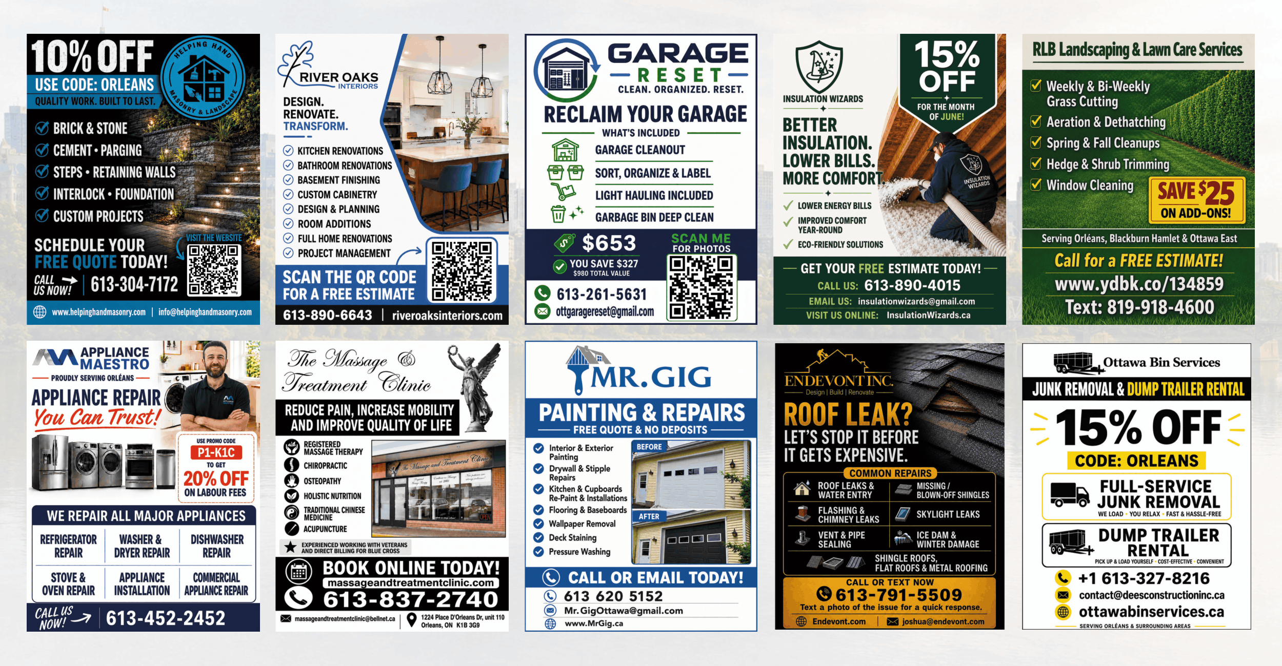 Community Card Issue 1, back side with featured businesses